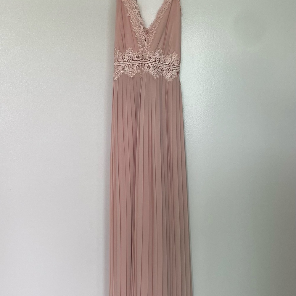 Lulu's Pink Lace Trim Maxi Dress - Picture 5 of 5